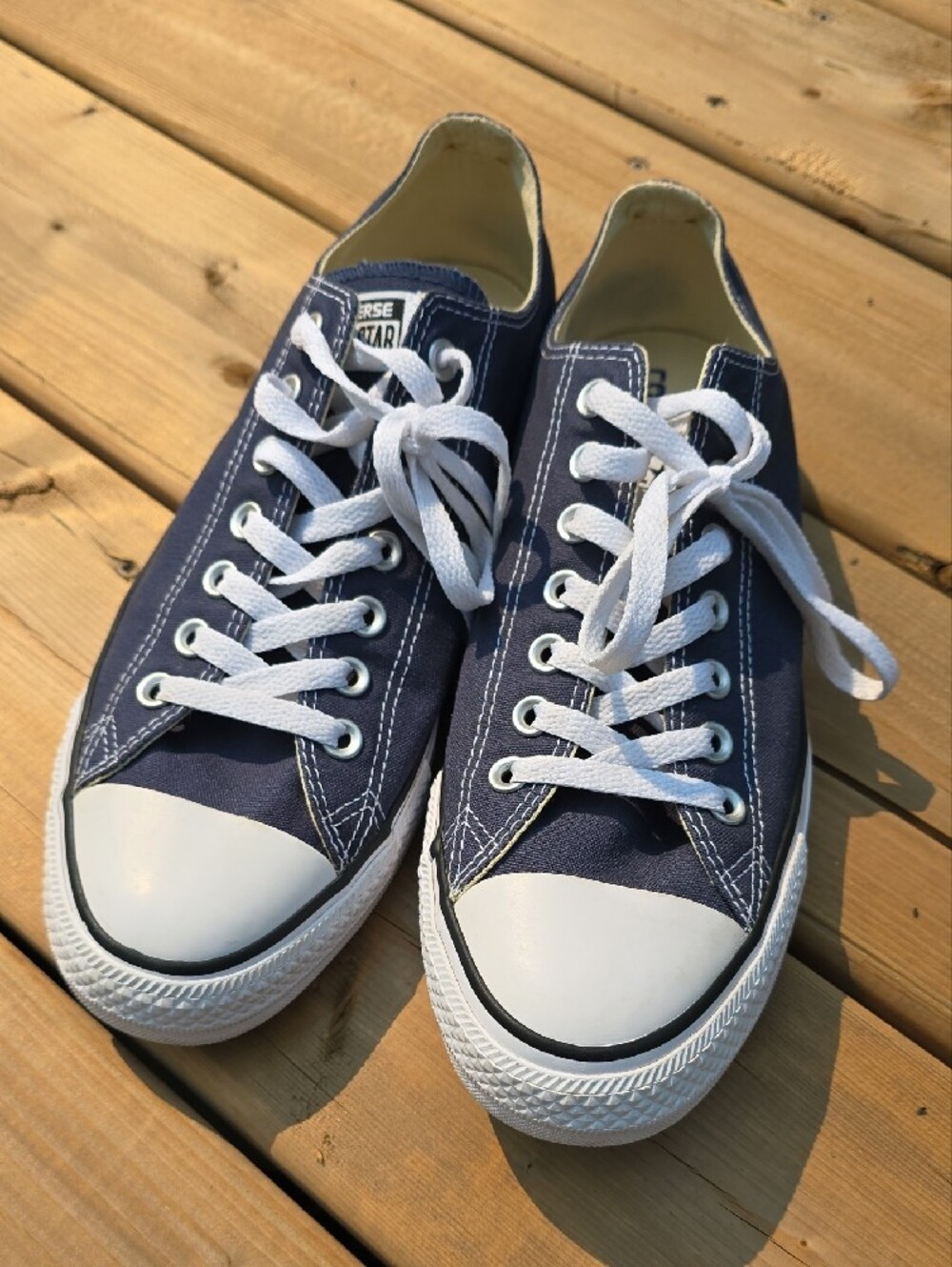 Converse Chuck Taylor All Star Low Top Navy Blue Mens 10 Womens 12 - Picture 3 of 7